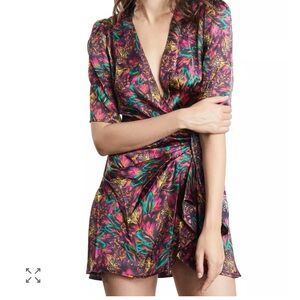 The kooples feather print mini wrap dress in great condition size 4
